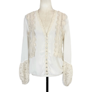 Rinascimento cream lace vest blouse